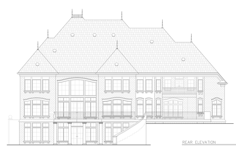 House Design - Exterior - Other Elevation 1 for European House Plan #119-197 - 5 bed, 5 bath