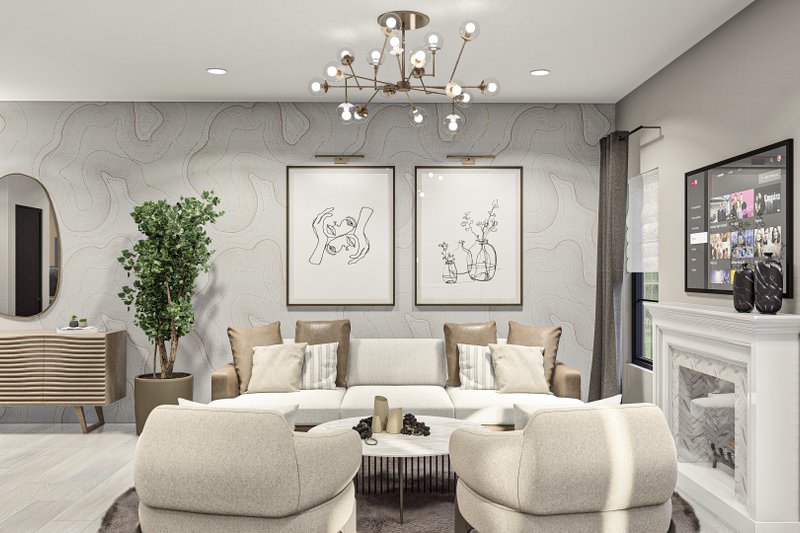 Home Plan - Interior - Family Room 1 for Modern House Plan #455-530 - 3 bed, 2.5 bath