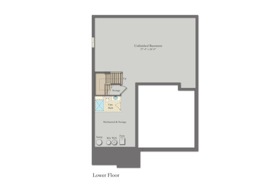 Floor Plan - Lower Floor for Craftsman House Plan #1057-45 - 4 bed, 4.5 bath