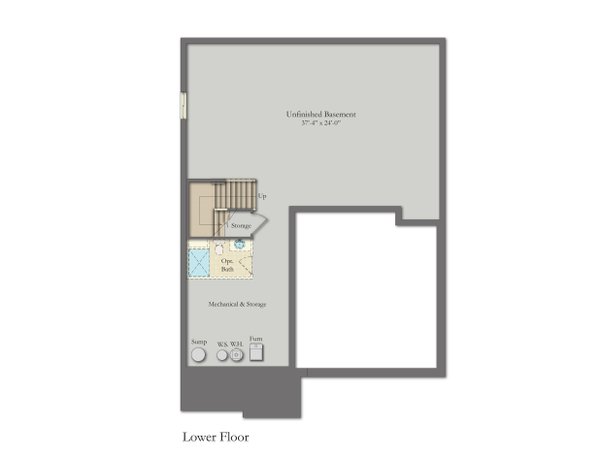 Floor Plan - Lower Floor for Craftsman House Plan #1057-45 - 4 bed, 4.5 bath