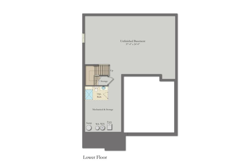 Architectural House Design - Floor Plan - Lower Floor for Craftsman House Plan #1057-45 - 4 bed, 4.5 bath