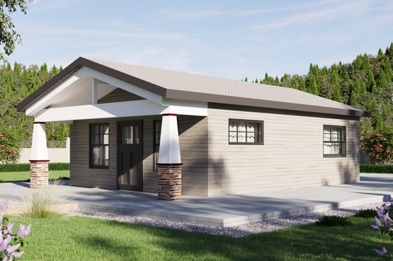 Exterior - Front Elevation 4 for Craftsman House Plan #1106-127 - 1 bed, 1 bath