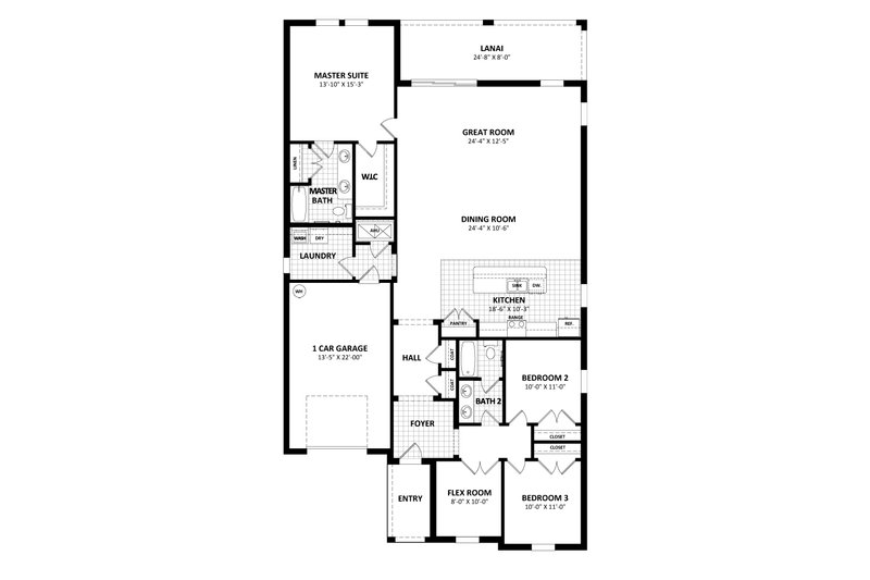 Home Plan - Floor Plan - Main Floor for Traditional House Plan #1058-252 - 3 bed, 2 bath