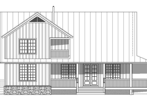 Exterior - Rear Elevation for Cabin House Plan #932-49 - 3 bed, 2.5 bath
