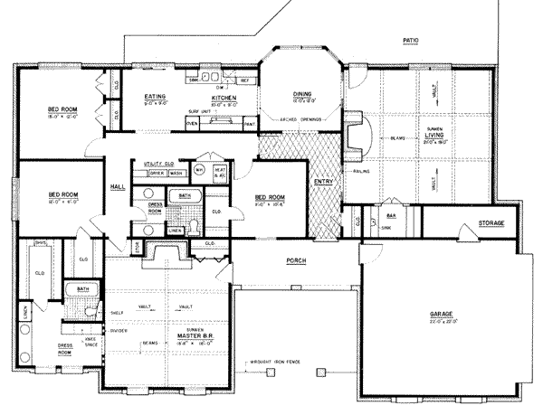 Dream House Plan - Modern Floor Plan - Main Floor Plan #36-389