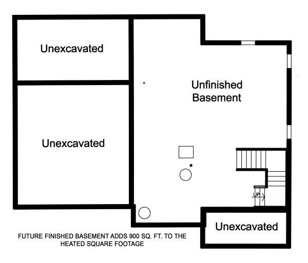 Architectural House Design - Traditional Floor Plan - Lower Floor Plan #46-890