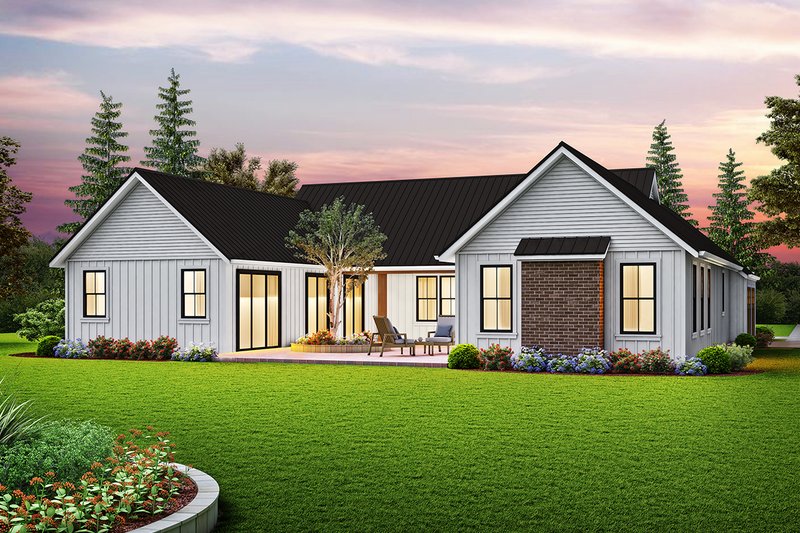 House Blueprint - Exterior - Rear Elevation for Contemporary House Plan #48-1037 - 3 bed, 3.5 bath