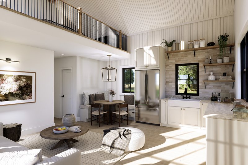 Dream House Plan - Interior - Family Room for Farmhouse House Plan #23-2836 - 1 bed, 1 bath