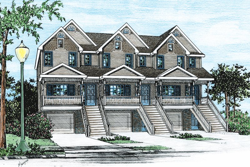 Architectural House Design - Craftsman Exterior - Front Elevation Plan #20-411