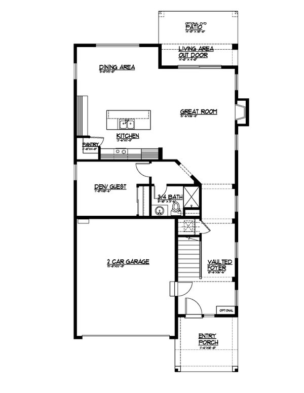 Contemporary Floor Plan - Main Floor Plan #569-63
