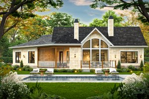 Exterior - Front Elevation for Traditional House Plan #54-717 - 3 bed, 2 bath