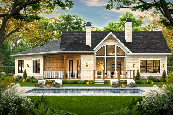 Exterior - Front Elevation for Traditional House Plan #54-717 - 3 bed, 2 bath