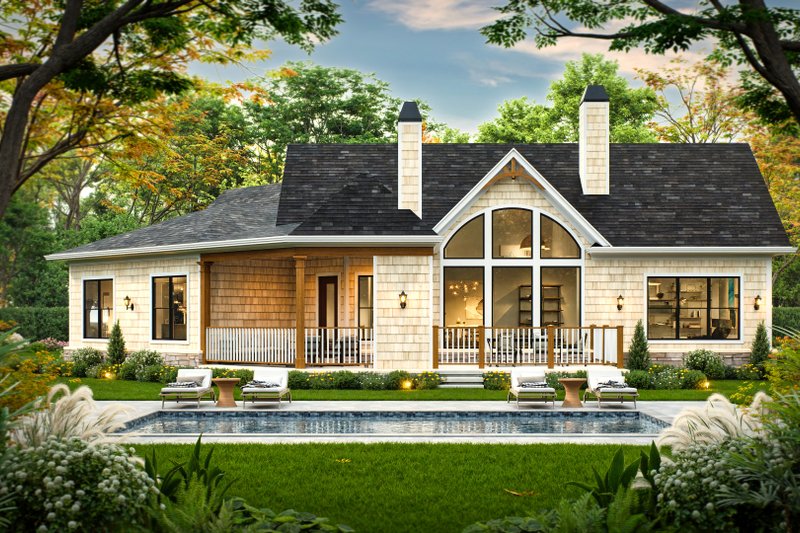 Exterior - Front Elevation 2 for Traditional House Plan #54-717 - 3 bed, 2 bath