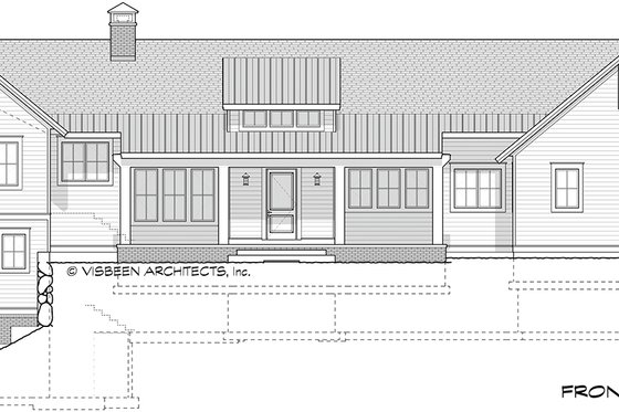 Exterior - Front Elevation 4 for Farmhouse House Plan #928-338 - 3 bed, 2.5 bath
