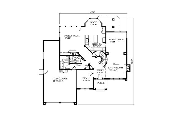 Floor Plan - Main Floor for Craftsman House Plan #515-23 - 3 bed, 3 bath