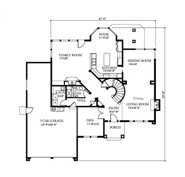 Craftsman Floor Plan - Main Floor Plan #515-23