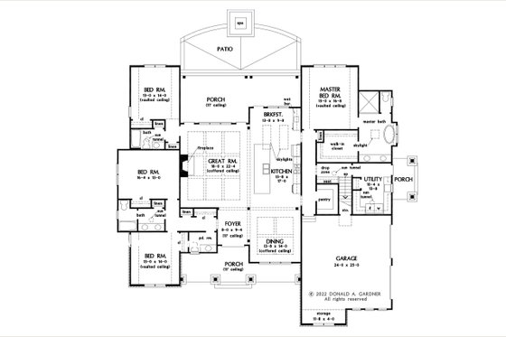 Floor Plan - Main Floor for European House Plan #929-1161 - 4 bed, 3.5 bath