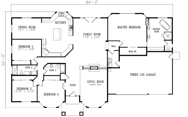 House Design - Adobe / Southwestern Floor Plan - Main Floor Plan #1-746
