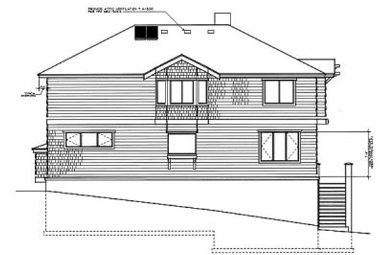 Exterior - Rear Elevation for Traditional House Plan #101-207 - 4 bed, 3.5 bath