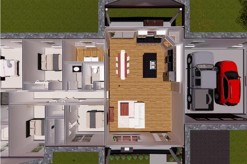Dream House Plan - Floor Plan - Main Floor 1 for Ranch House Plan #513-2259 - 4 bed, 2 bath