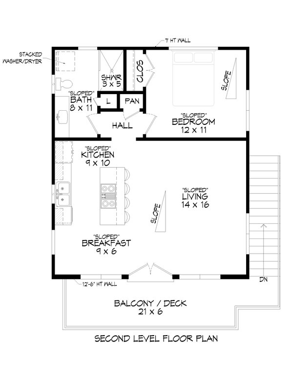 Modern Floor Plan - Main Floor Plan #932-965