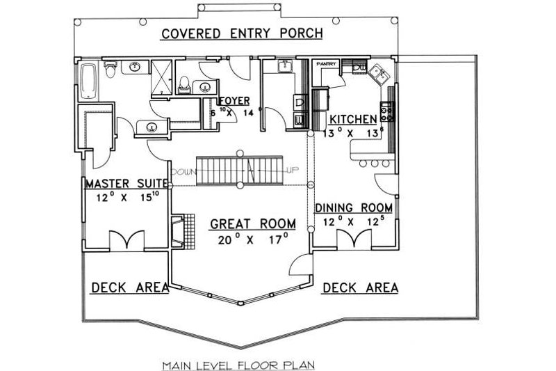 Home Plan - Floor Plan - Main Floor for Bungalow House Plan #117-580 - 3 bed, 2.5 bath