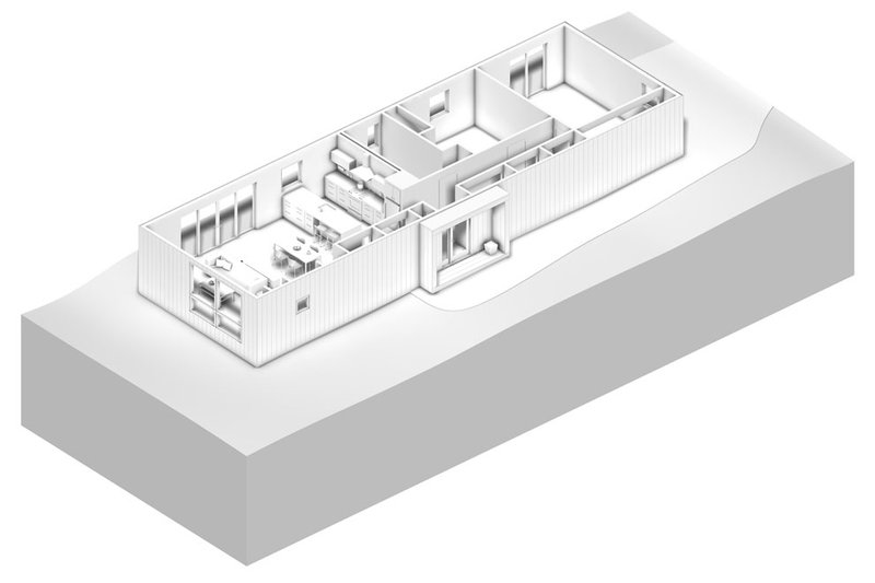 House Design - Exterior - Other Elevation 1 for Modern House Plan #497-59 - 2 bed, 1 bath