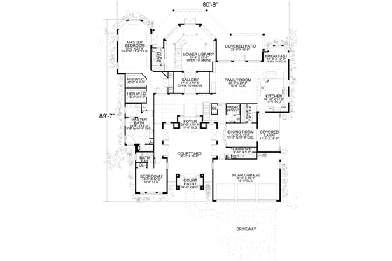 Floor Plan - Main Floor for Mediterranean House Plan #420-184 - 4 bed, 5.5 bath