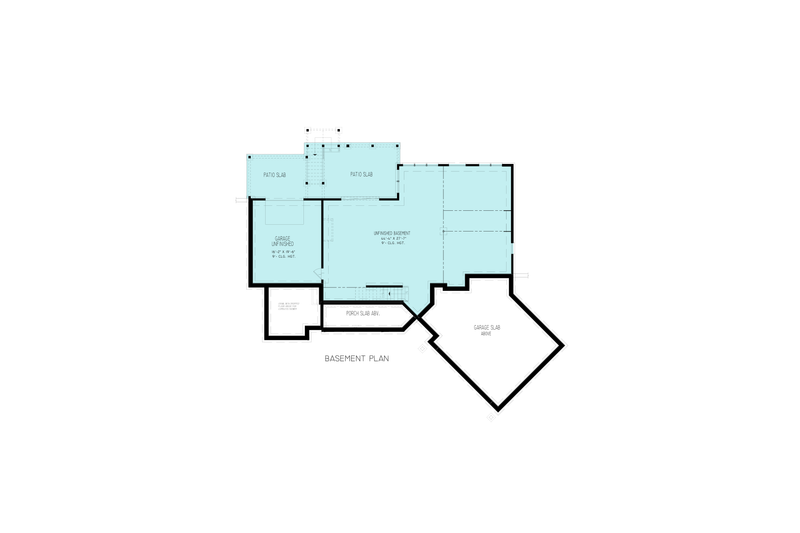 House Blueprint - Floor Plan - Lower Floor for Contemporary House Plan #54-679 - 3 bed, 2 bath