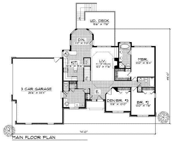 House Plan Design - Traditional Floor Plan - Main Floor Plan #70-175