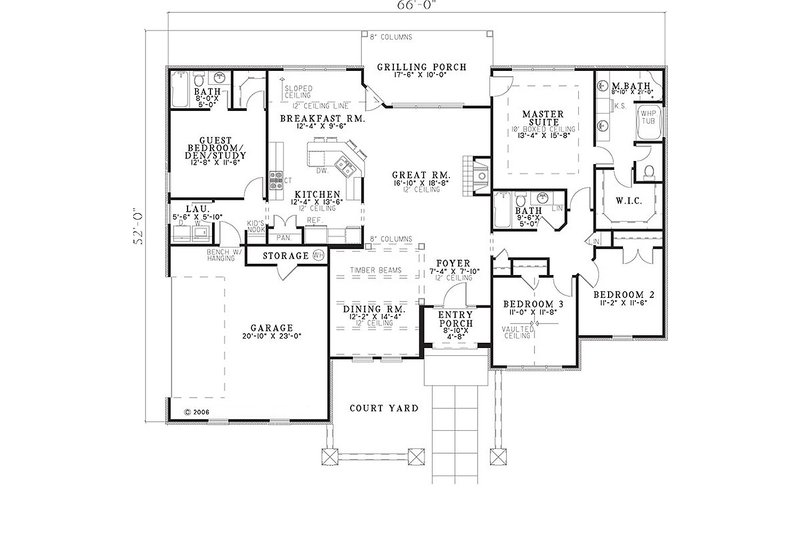 Dream House Plan - Floor Plan - Main Floor for European House Plan #17-654 - 4 bed, 3 bath