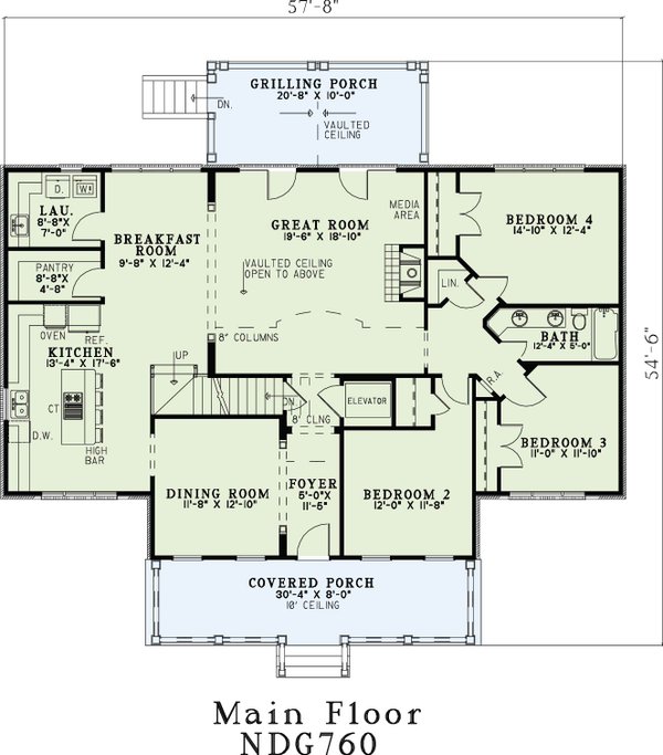 Country Floor Plan - Main Floor Plan #17-3273
