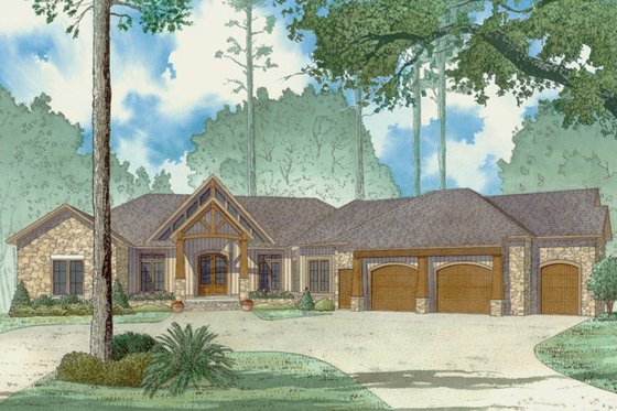 Exterior - Front Elevation 7 for Craftsman House Plan #923-43 - 4 bed, 4.5 bath