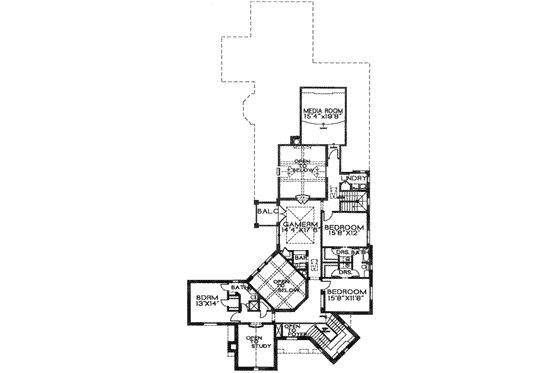 Floor Plan - Upper Floor for European House Plan #141-169 - 5 bed, 4.5 bath