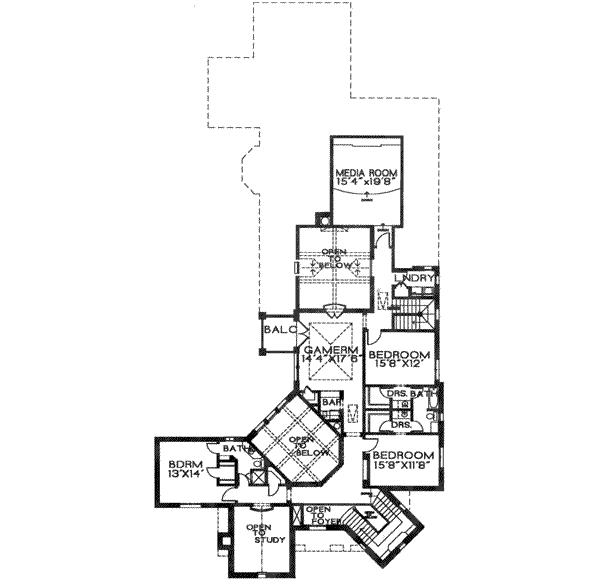 European Floor Plan - Upper Floor Plan #141-169