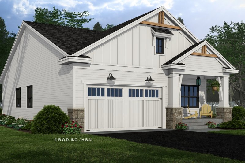 House Blueprint - Exterior - Front Elevation 5 for Farmhouse House Plan #51-1328 - 3 bed, 2 bath