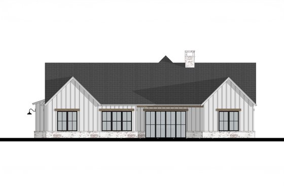 Exterior - Rear Elevation for Farmhouse House Plan #1103-2 - 3 bed, 2.5 bath