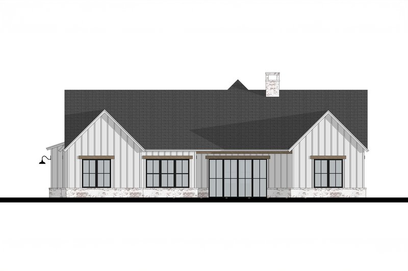 House Design - Exterior - Rear Elevation for Farmhouse House Plan #1103-2 - 3 bed, 2.5 bath