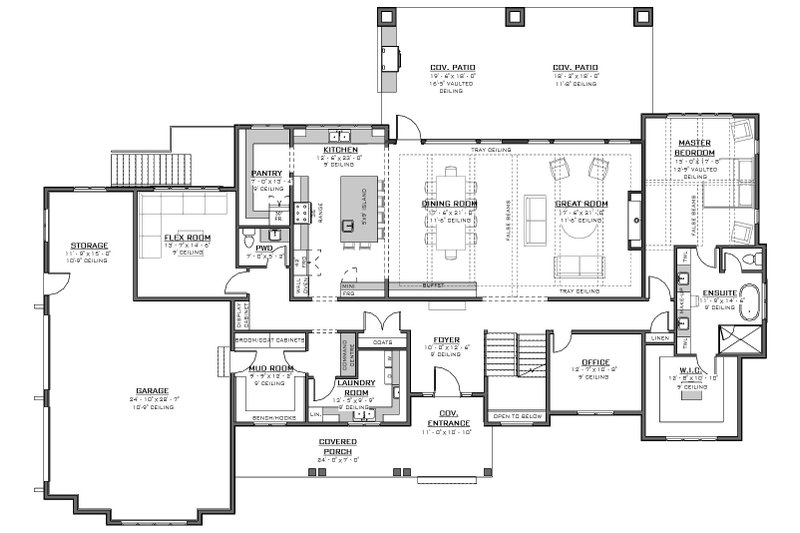 Home Plan - Floor Plan - Main Floor for Farmhouse House Plan #1086-23 - 4 bed, 2.5 bath