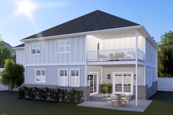 Exterior - Rear Elevation 2 for Farmhouse House Plan #1060-241 - 4 bed, 3.5 bath