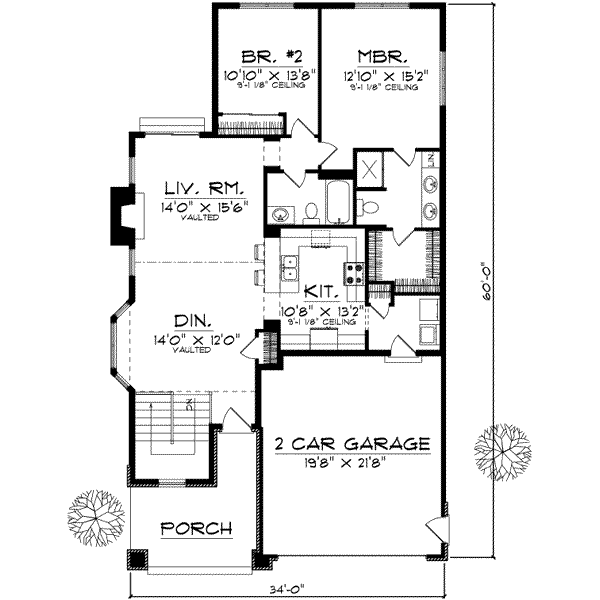 Craftsman Floor Plan - Main Floor Plan #70-674