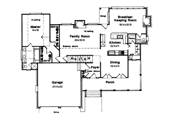 Floor Plan - Main Floor for Country House Plan #41-163 - 4 bed, 2.5 bath