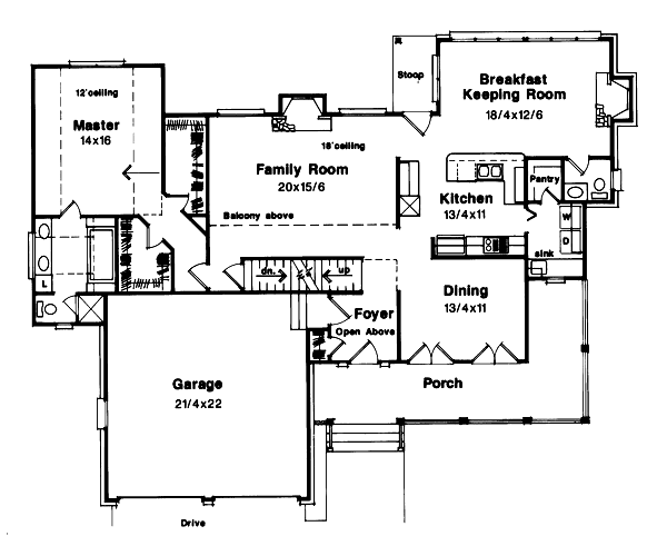 Country Floor Plan - Main Floor Plan #41-163