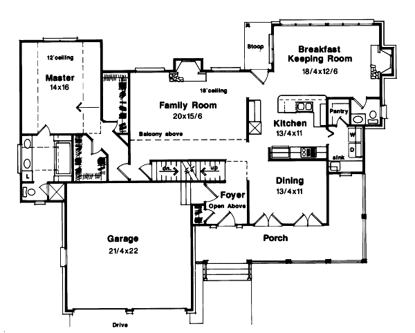 Architectural House Design - Country Floor Plan - Main Floor Plan #41-163