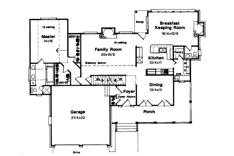 Home Plan - Floor Plan - Main Floor for Country House Plan #41-163 - 4 bed, 2.5 bath