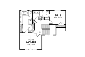 Floor Plan - Upper Floor for Craftsman House Plan #48-399 - 3 bed, 3 bath