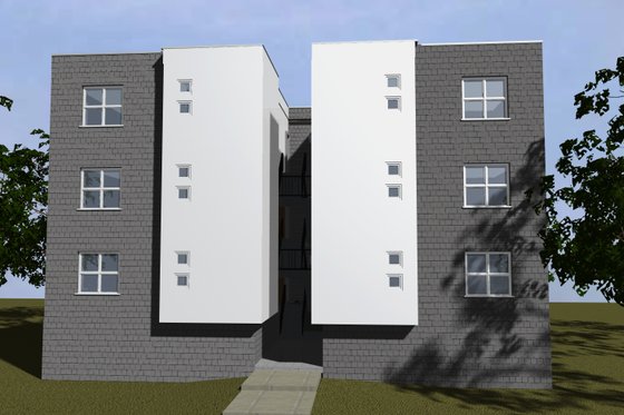 Exterior - Rear Elevation for Modern House Plan #535-12 - 3 bed, 2.5 bath