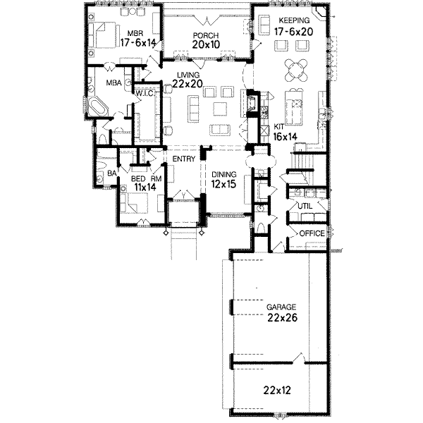 European Floor Plan - Main Floor Plan #15-226