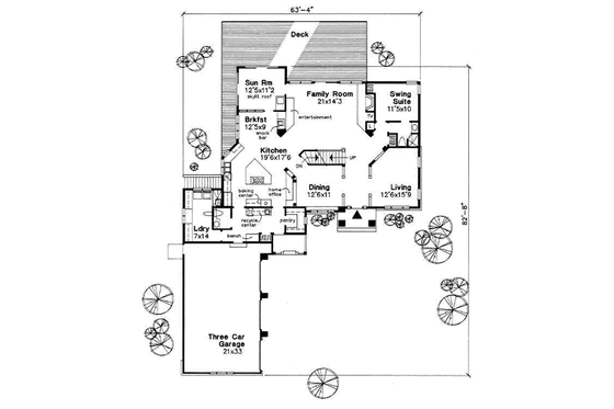 Floor Plan - Main Floor for Traditional House Plan #50-146 - 5 bed, 3.5 bath