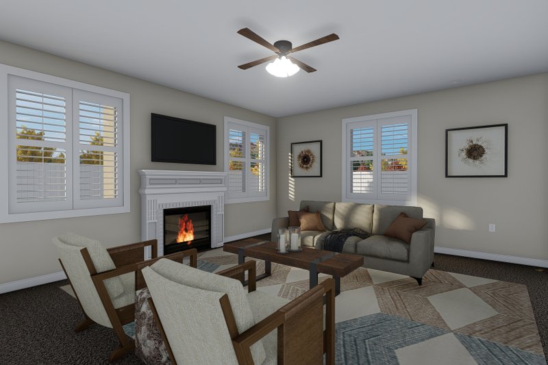 House Plan Design - Interior - Family Room for Traditional House Plan #1060-105 - 4 bed, 2.5 bath